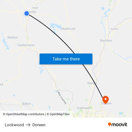 Lockwood to Doreen map