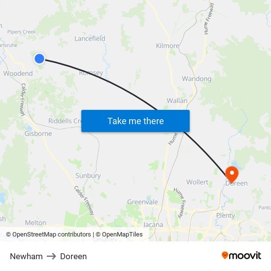 Newham to Doreen map