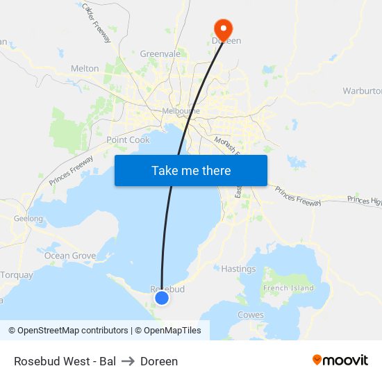 Rosebud West - Bal to Doreen map