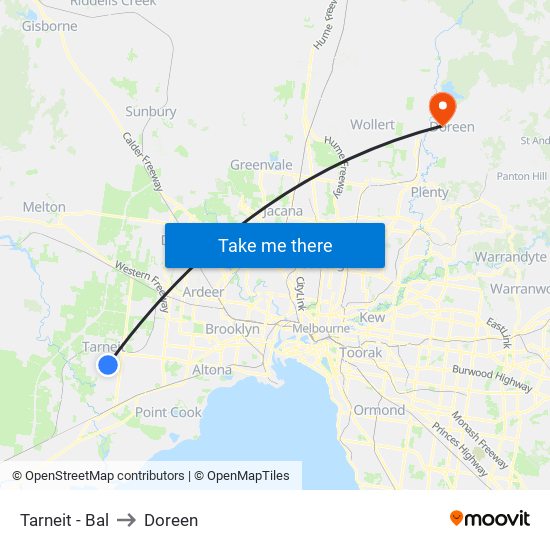 Tarneit - Bal to Doreen map