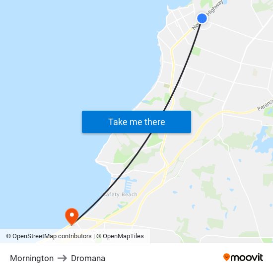 Mornington to Dromana map