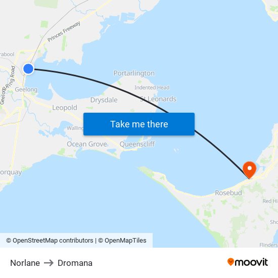 Norlane to Dromana map