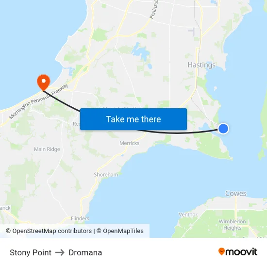 Stony Point to Dromana map