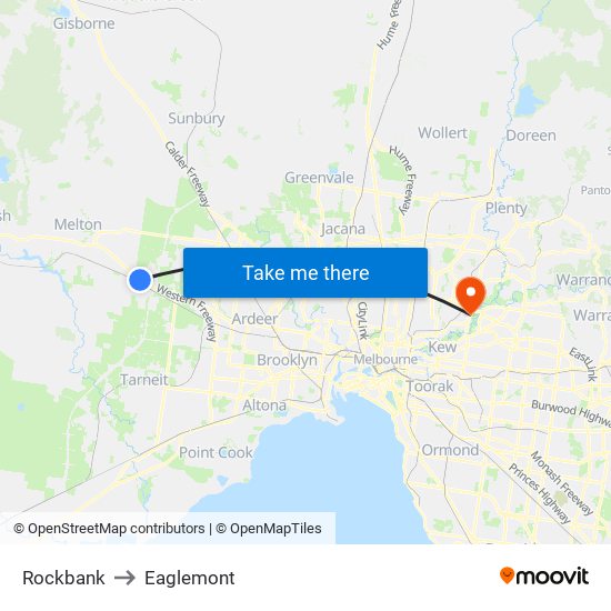 Rockbank to Eaglemont map