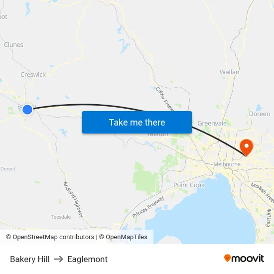 Bakery Hill to Eaglemont map