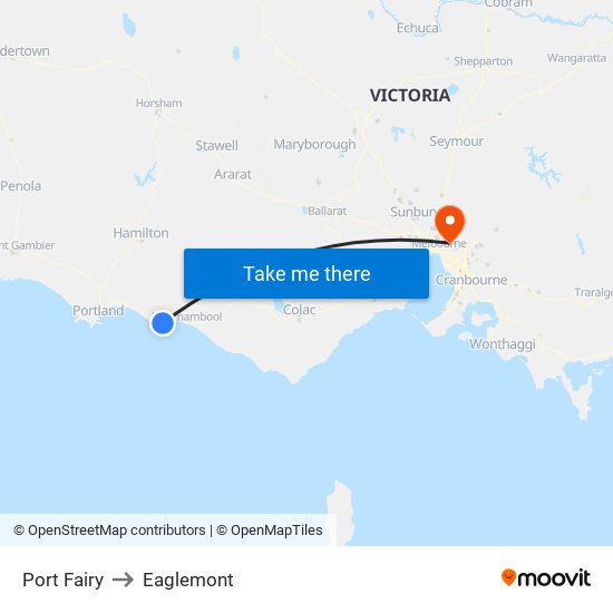 Port Fairy to Eaglemont map