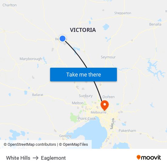 White Hills to Eaglemont map