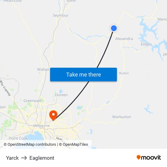 Yarck to Eaglemont map