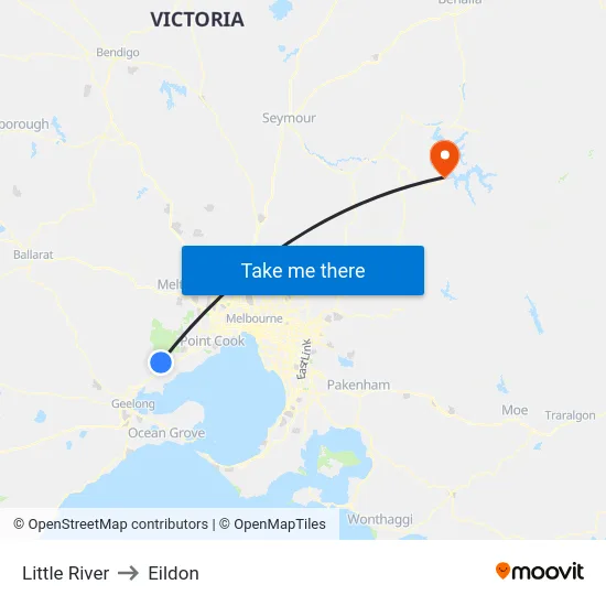 Little River to Eildon map