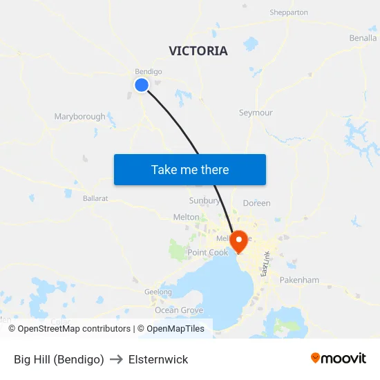 Big Hill (Bendigo) to Elsternwick map