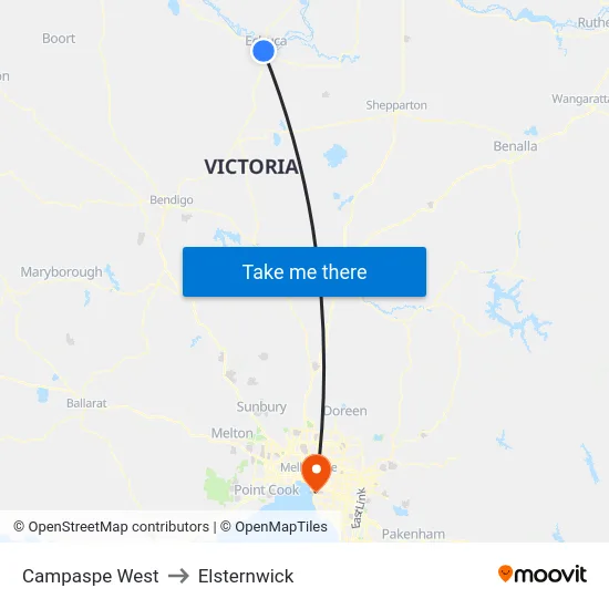 Campaspe West to Elsternwick map
