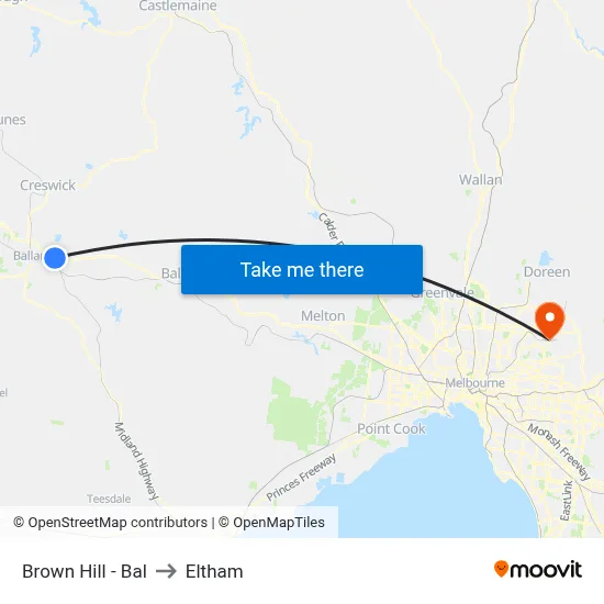 Brown Hill - Bal to Eltham map