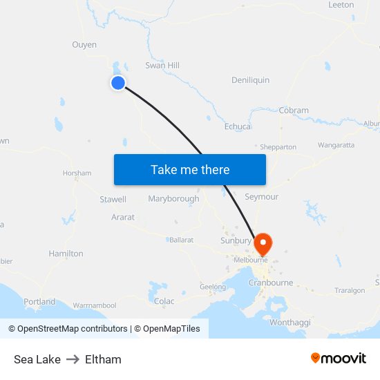 Sea Lake to Eltham map