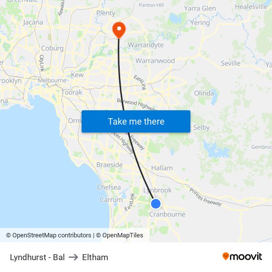 Lyndhurst - Bal to Eltham map