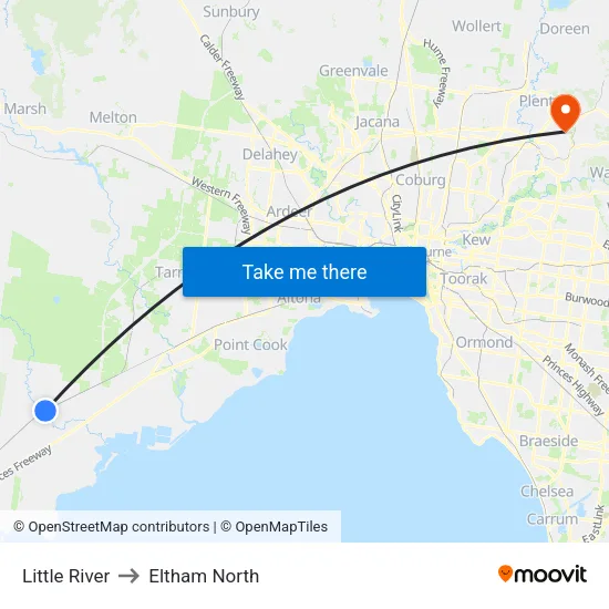 Little River to Eltham North map