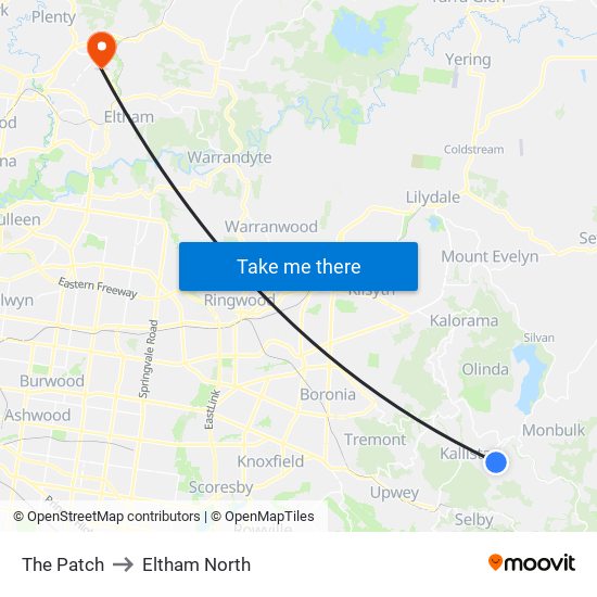 The Patch to Eltham North map