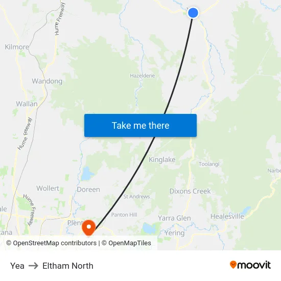 Yea to Eltham North map