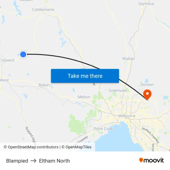 Blampied to Eltham North map
