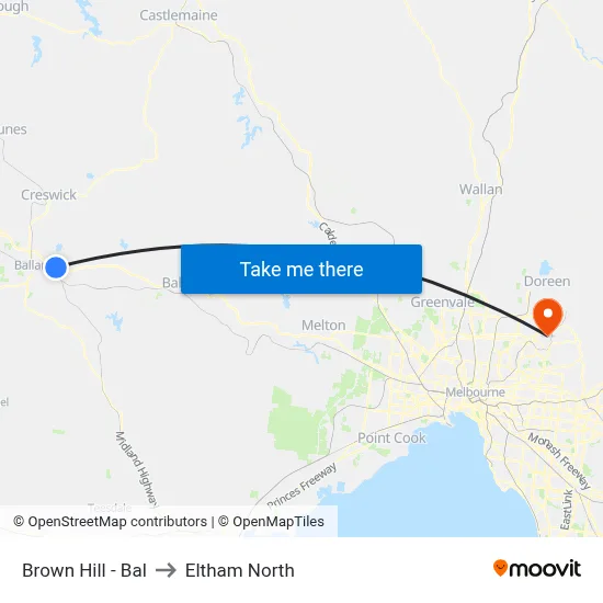 Brown Hill - Bal to Eltham North map