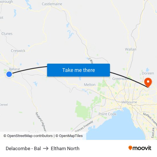 Delacombe - Bal to Eltham North map