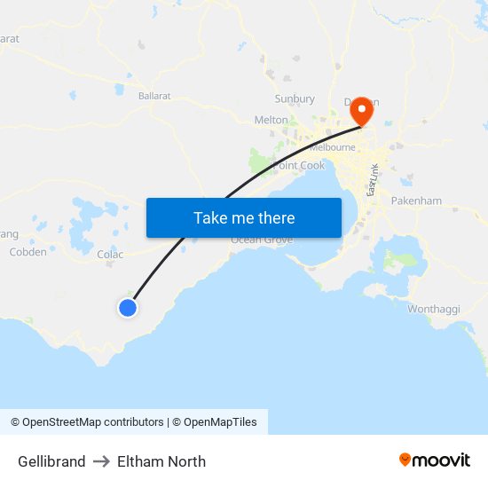 Gellibrand to Eltham North map