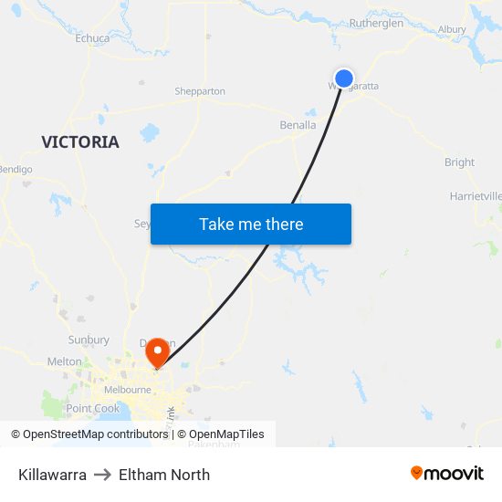 Killawarra to Eltham North map