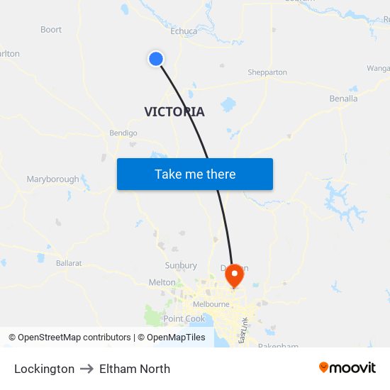 Lockington to Eltham North map