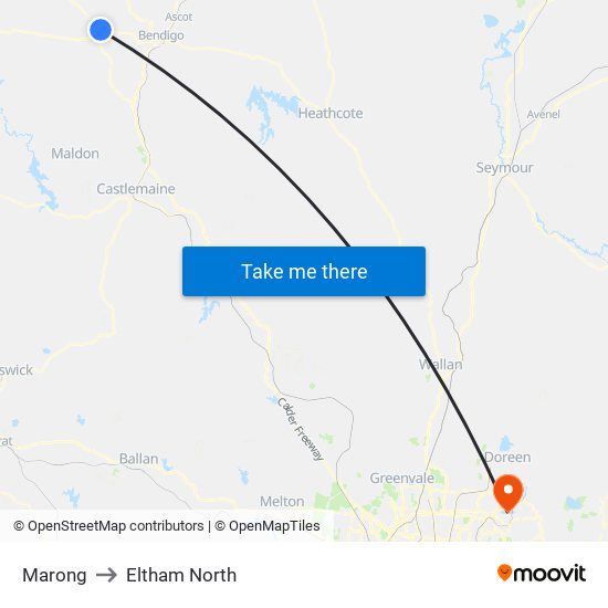 Marong to Eltham North map