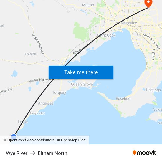 Wye River to Eltham North map