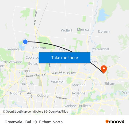 Greenvale - Bal to Eltham North map