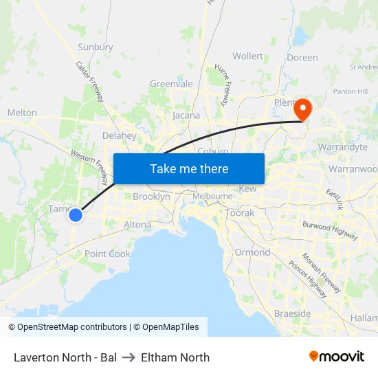 Laverton North - Bal to Eltham North map