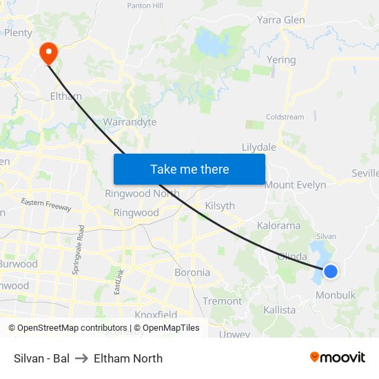 Silvan - Bal to Eltham North map