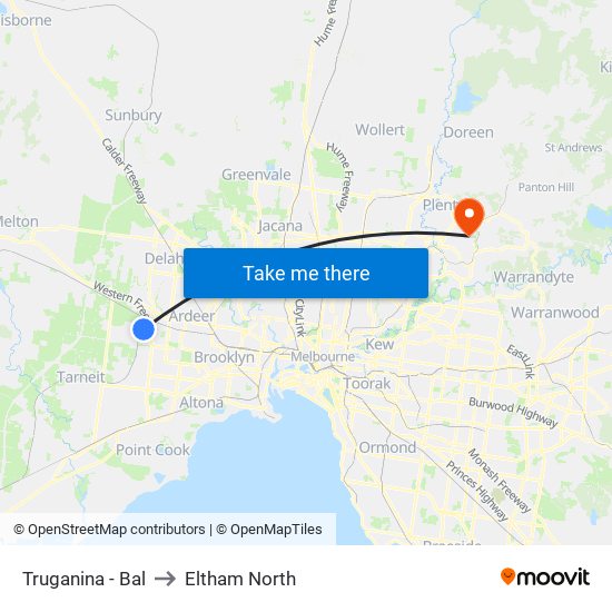 Truganina - Bal to Eltham North map