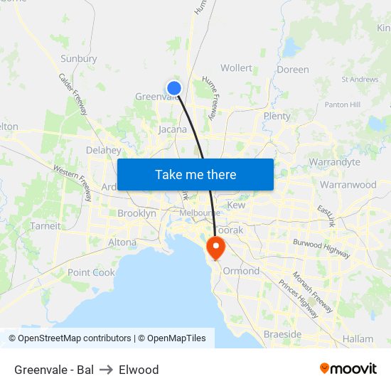 Greenvale - Bal to Elwood map