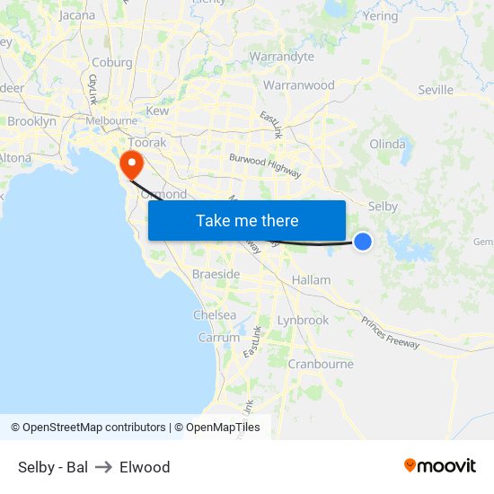 Selby - Bal to Elwood map