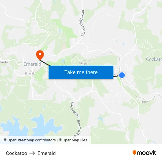 Cockatoo to Emerald map