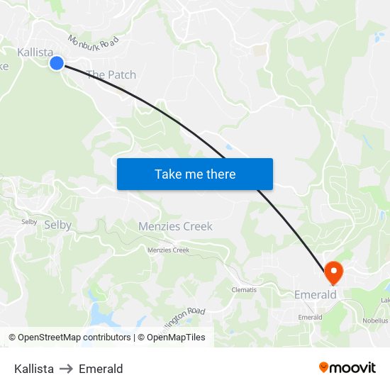 Kallista to Emerald map