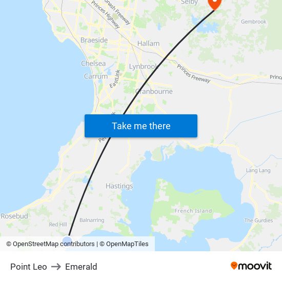 Point Leo to Emerald map