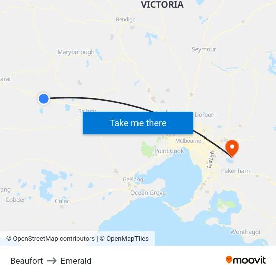 Beaufort to Emerald map