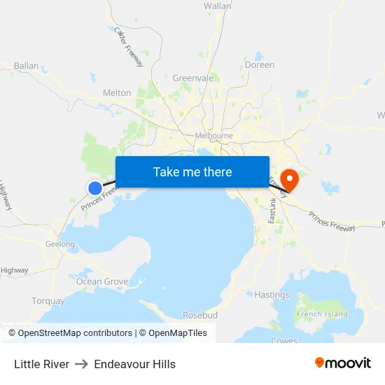Little River to Endeavour Hills map