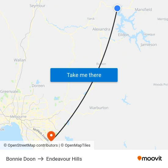 Bonnie Doon to Endeavour Hills map