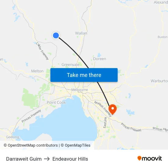 Darraweit Guim to Endeavour Hills map
