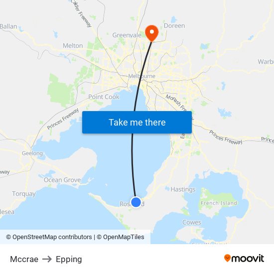 Mccrae to Epping map