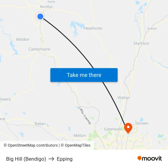 Big Hill (Bendigo) to Epping map