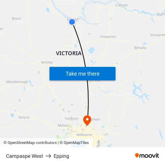Campaspe West to Epping map