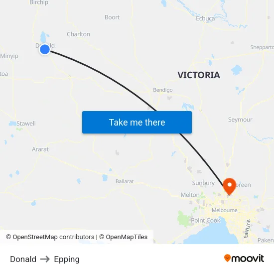 Donald to Epping map