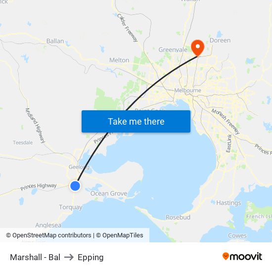 Marshall - Bal to Epping map