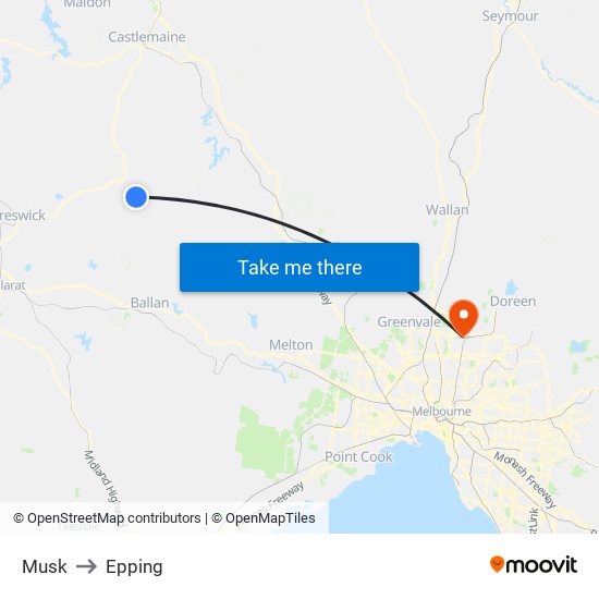 Musk to Epping map