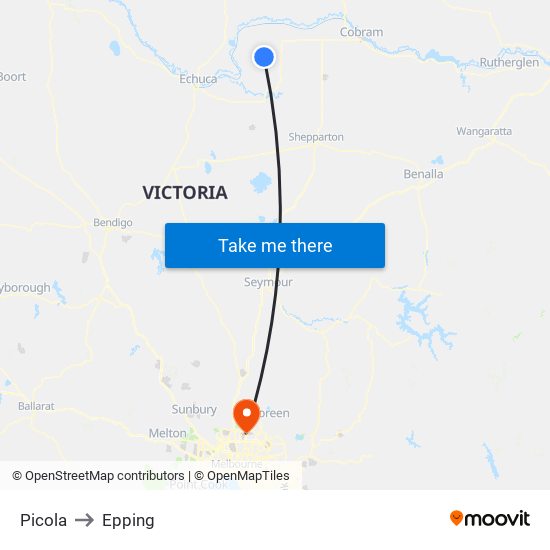 Picola to Epping map