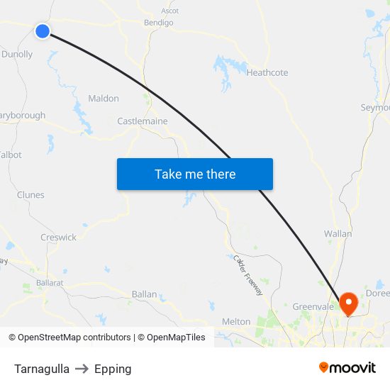 Tarnagulla to Epping map